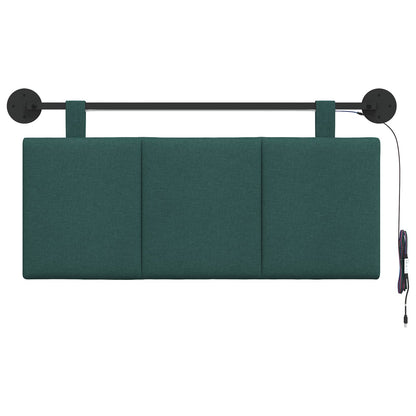 Hangend hoofdbord Met LED-verlichting Donkergroen Stof