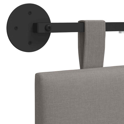 Hangend hoofdbord Met LED-verlichting Taupe Stof