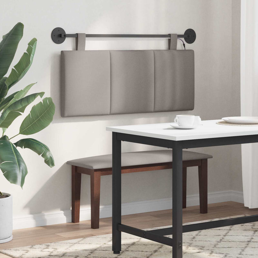 Hangend hoofdbord Met LED-verlichting Taupe Stof