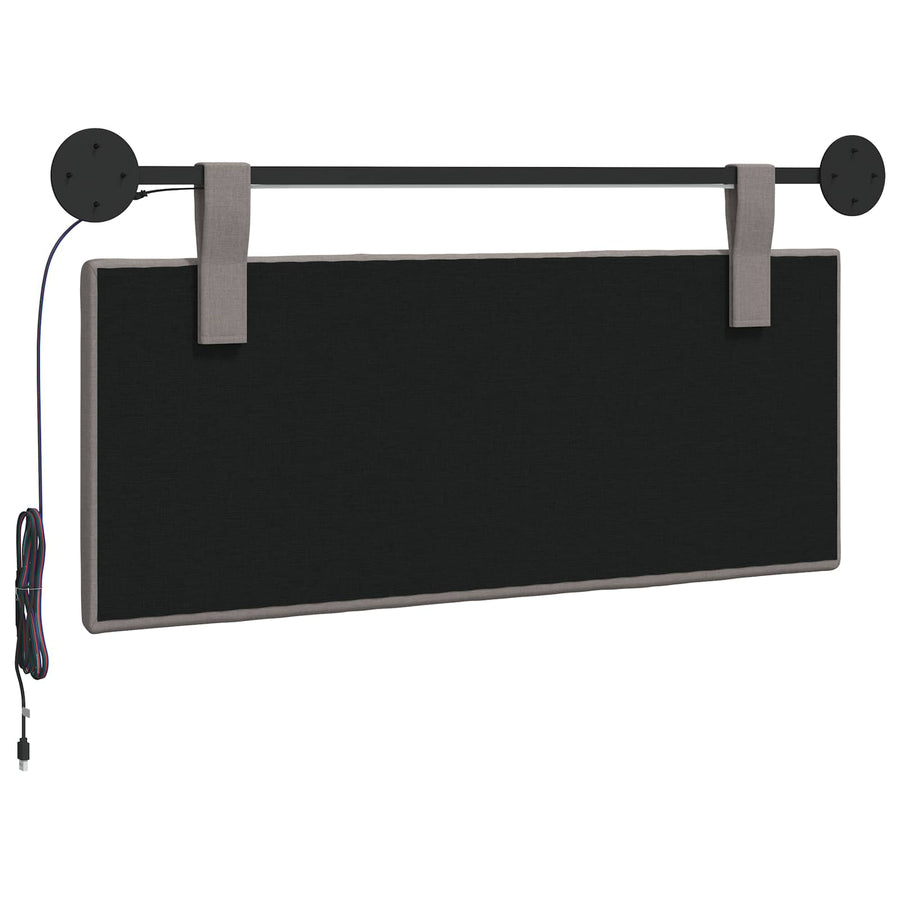 Hangend hoofdbord Met LED-verlichting Taupe Stof