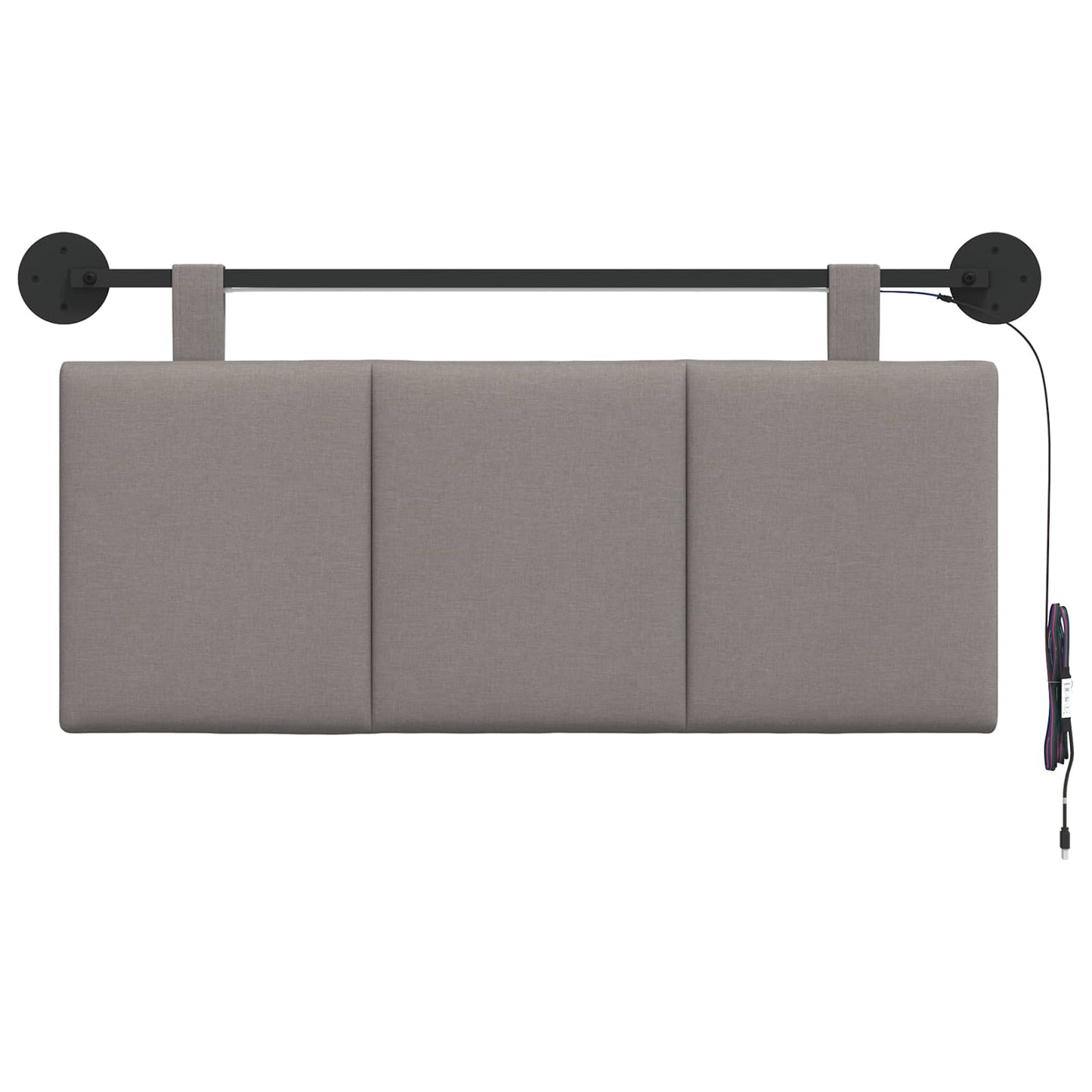 Hangend hoofdbord Met LED-verlichting Taupe Stof