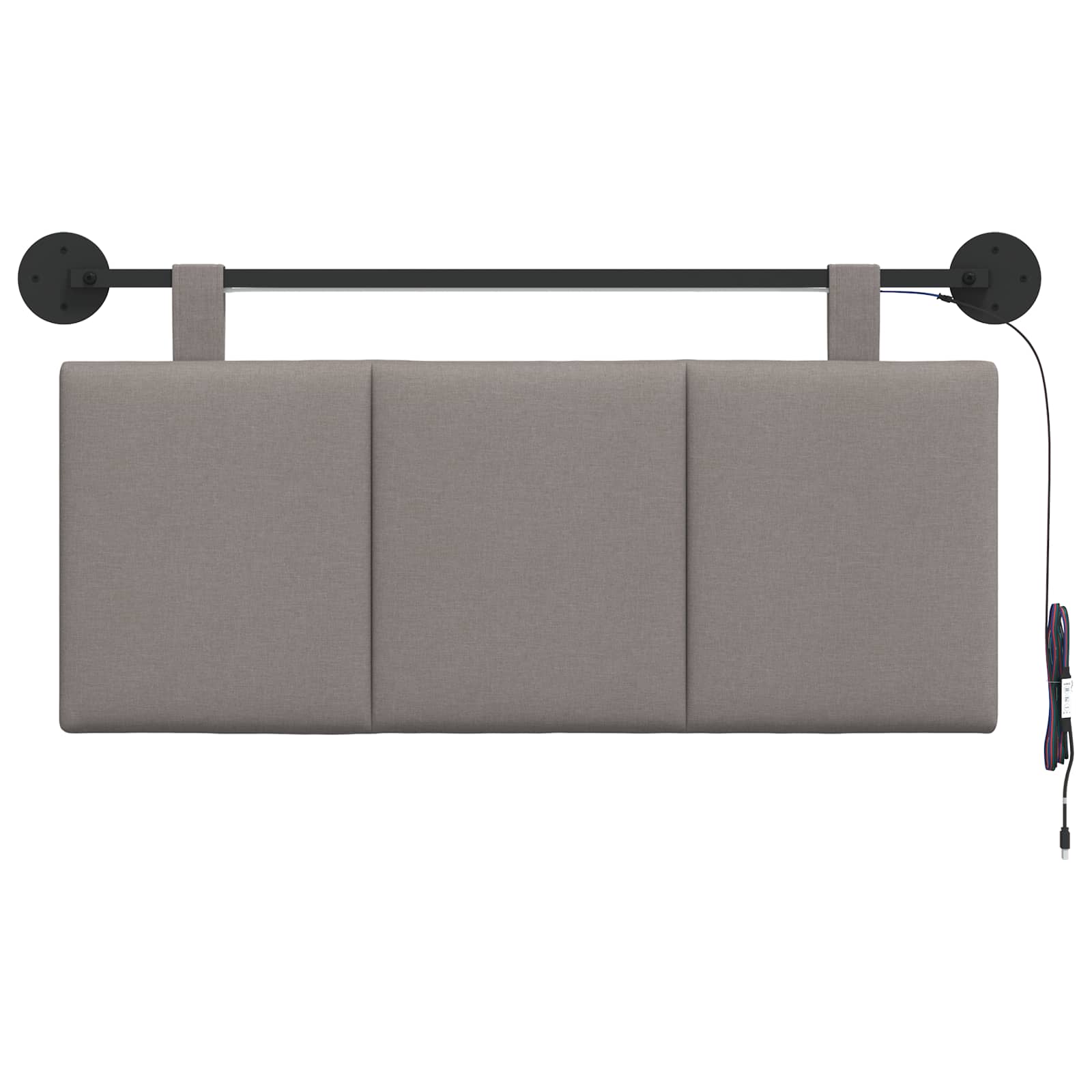 Hangend hoofdbord Met LED-verlichting Taupe Stof