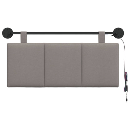 Hangend hoofdbord Met LED-verlichting Taupe Stof