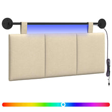 Hangend hoofdbord Met LED-verlichting Crèmekleurig Stof