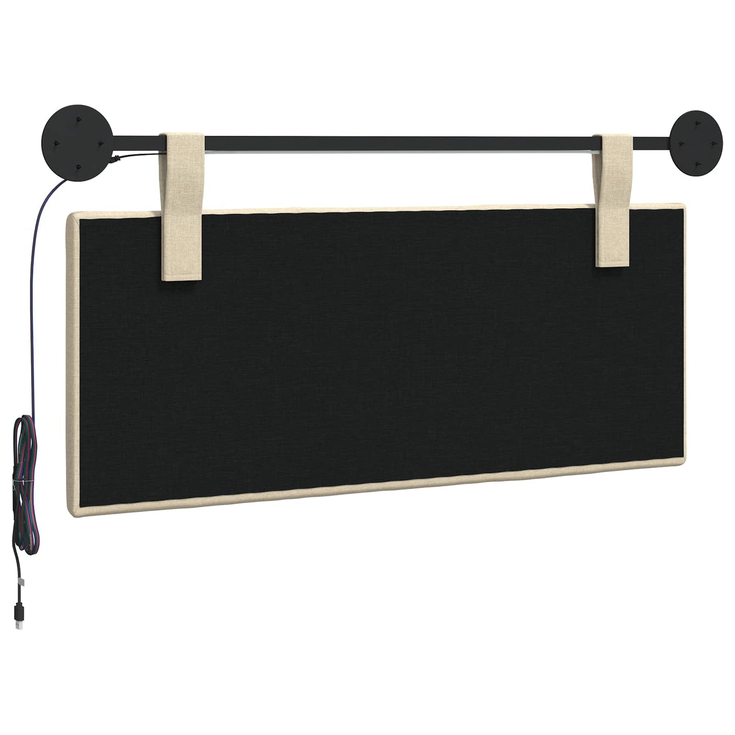 Hangend hoofdbord Met LED-verlichting Crèmekleurig Stof