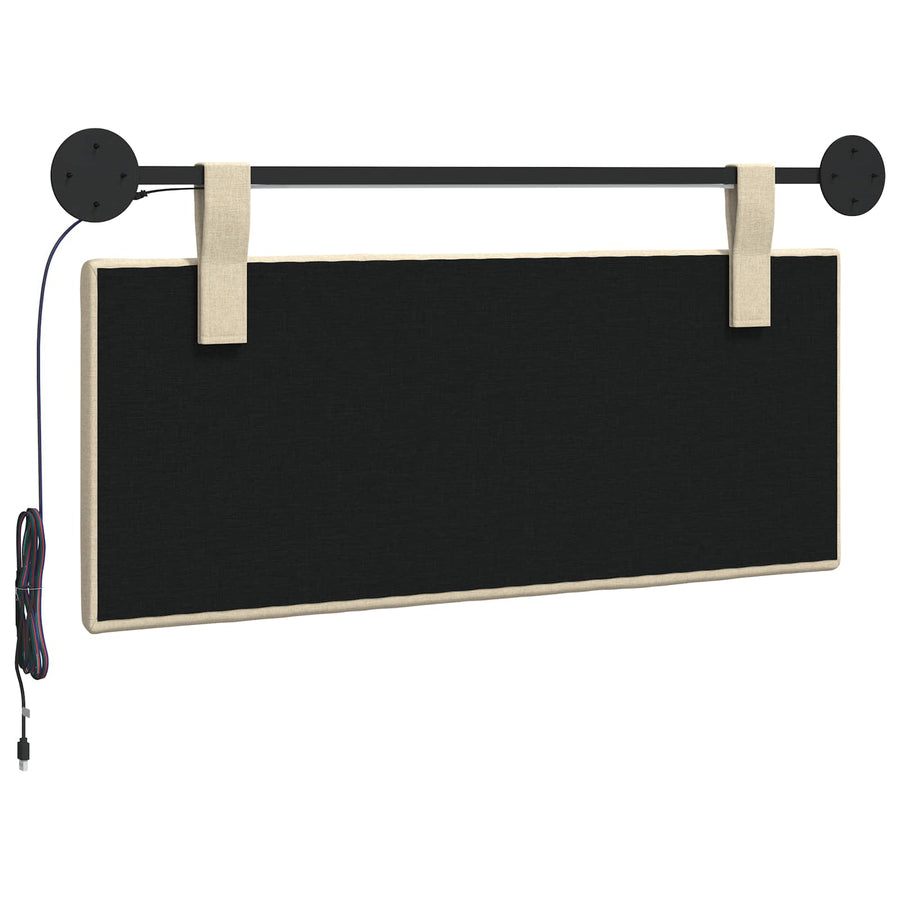 Hangend hoofdbord Met LED-verlichting Crèmekleurig Stof