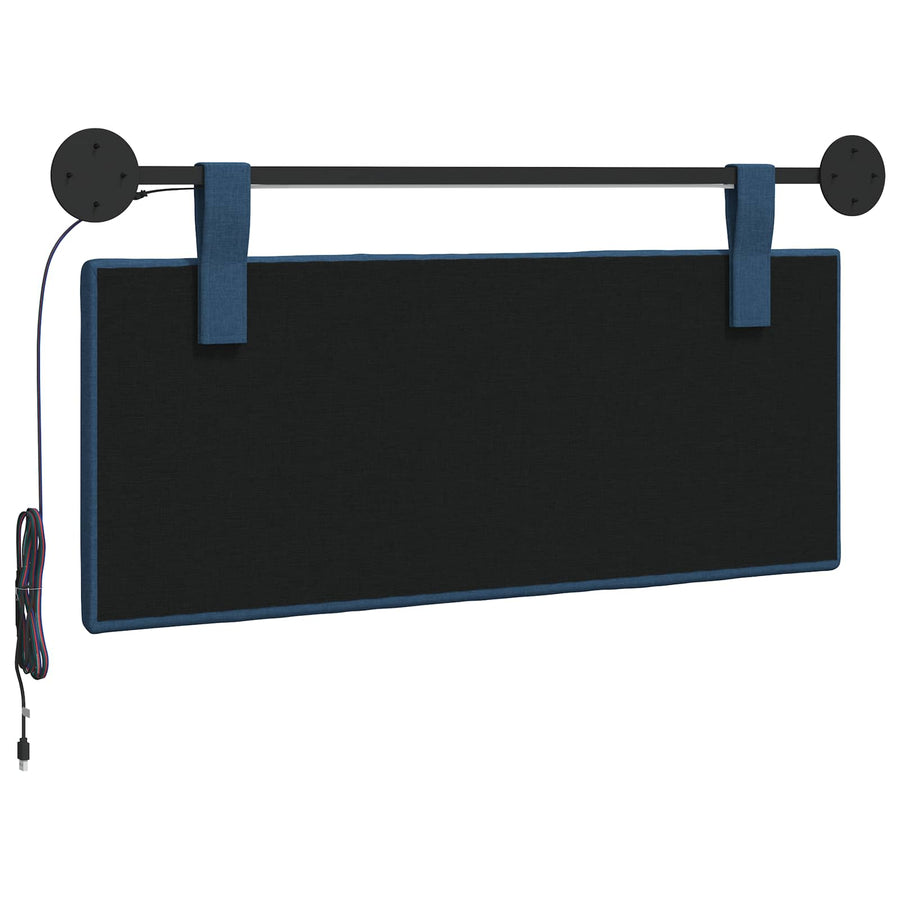Hangend hoofdbord Met LED-verlichting Blauw Stof