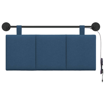 Hangend hoofdbord Met LED-verlichting Blauw Stof