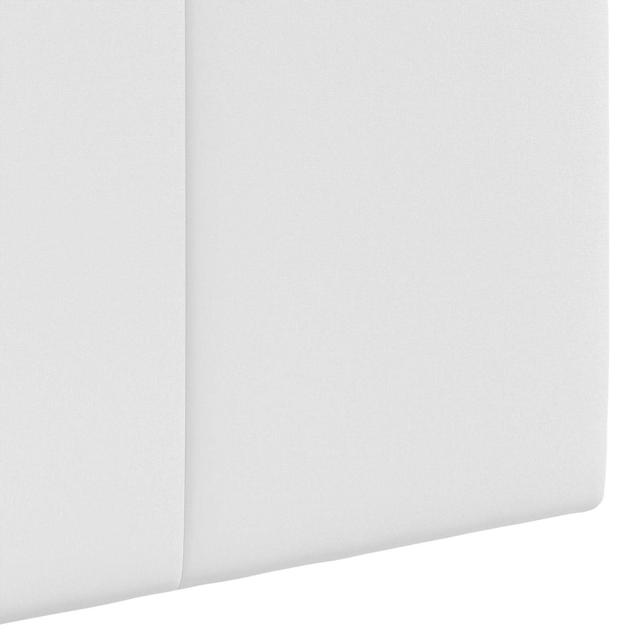 Hangend hoofdbord Met LED-verlichting Wit Stof
