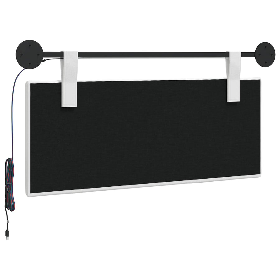 Hangend hoofdbord Met LED-verlichting Wit Stof