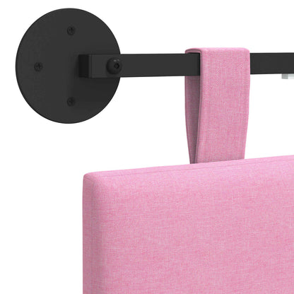 Hangend hoofdbord Met LED-verlichting Roze Stof