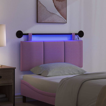 Hangend hoofdbord Met LED-verlichting Roze Stof