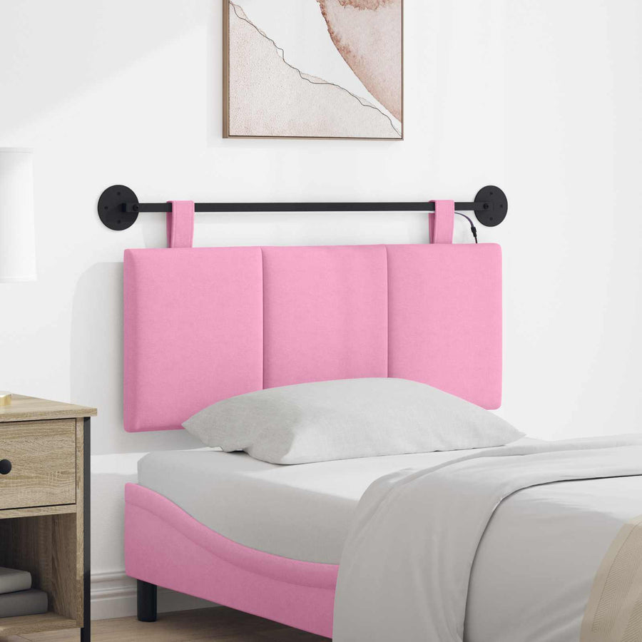 Hangend hoofdbord Met LED-verlichting Roze Stof