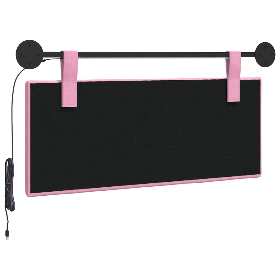 Hangend hoofdbord Met LED-verlichting Roze Stof
