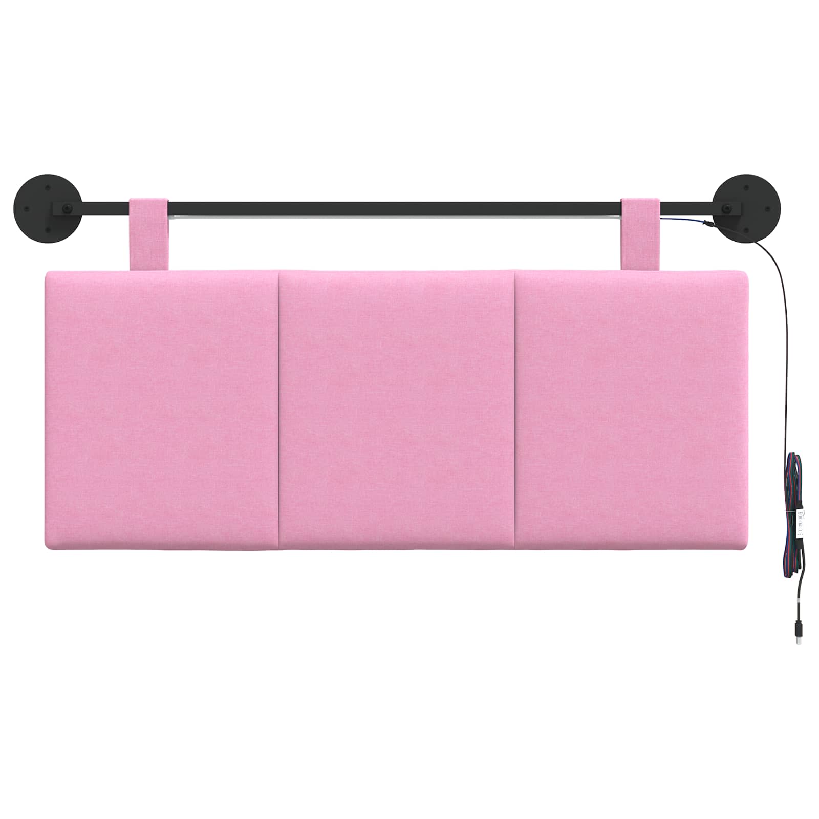 Hangend hoofdbord Met LED-verlichting Roze Stof