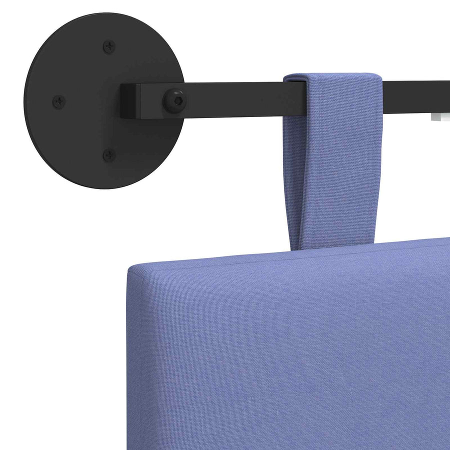 Hangend hoofdbord Met LED-verlichting Jeans Blauw Stof