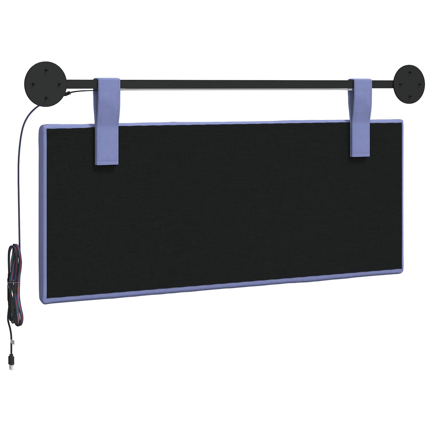 Hangend hoofdbord Met LED-verlichting Jeans Blauw Stof