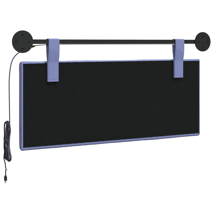 Hangend hoofdbord Met LED-verlichting Jeans Blauw Stof