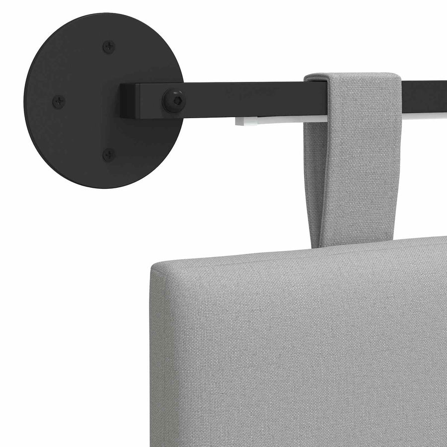Hangend hoofdbord Met LED-verlichting Wolkengrijs Stof