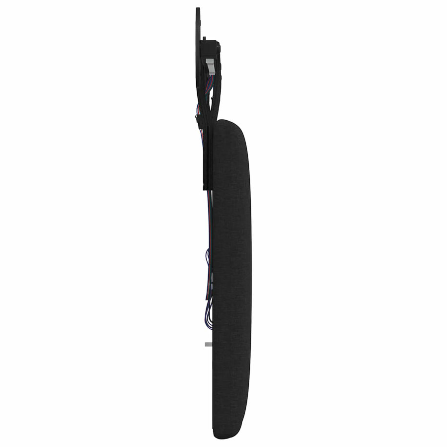 Hangend hoofdbord Met LED-verlichting Zwart Stof