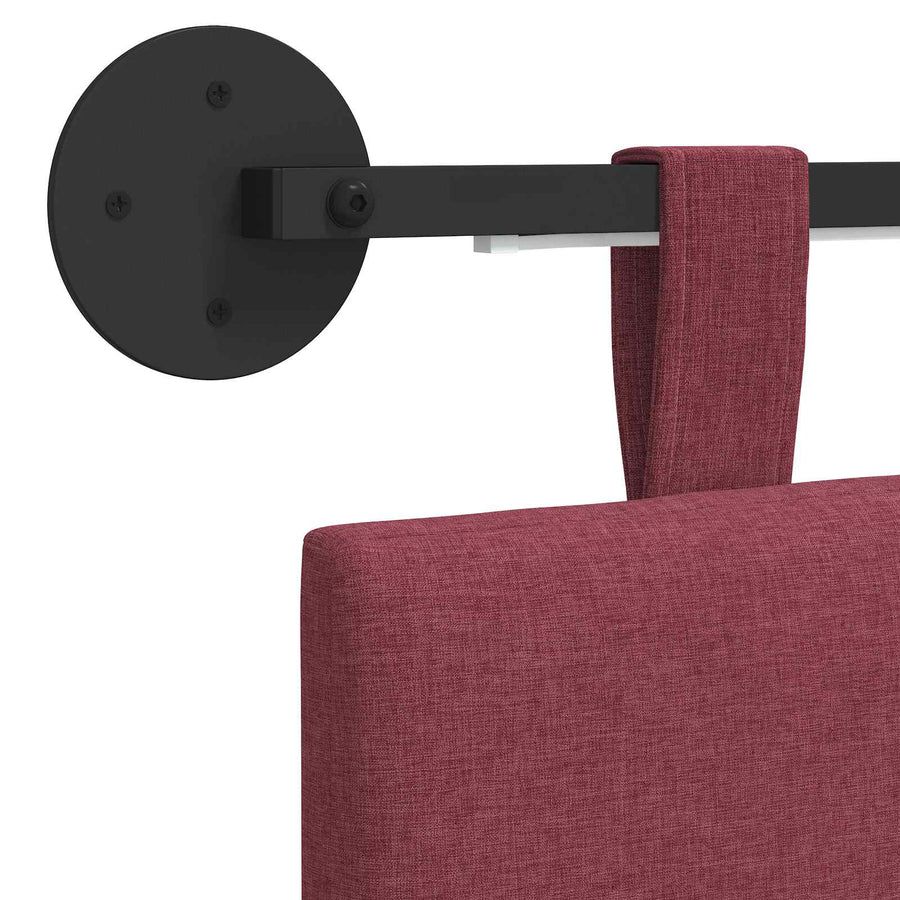 Hangend hoofdbord Met LED-verlichting Wijnrood Stof