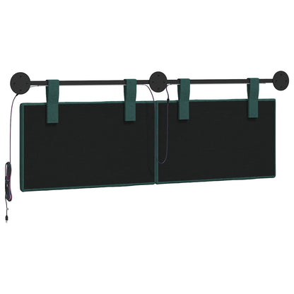 Hangend hoofdbord Met LED-verlichting Donkergroen Stof