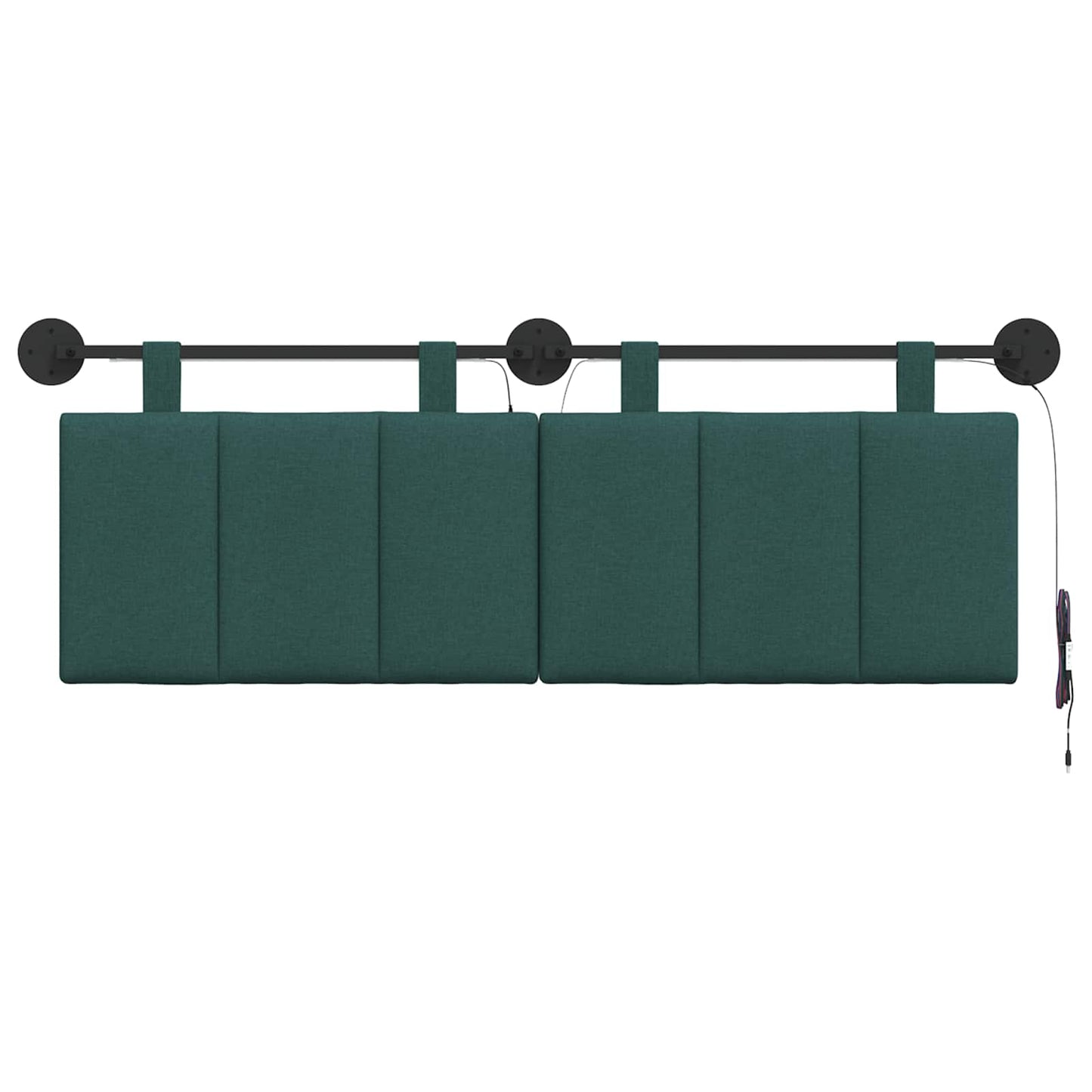 Hangend hoofdbord Met LED-verlichting Donkergroen Stof