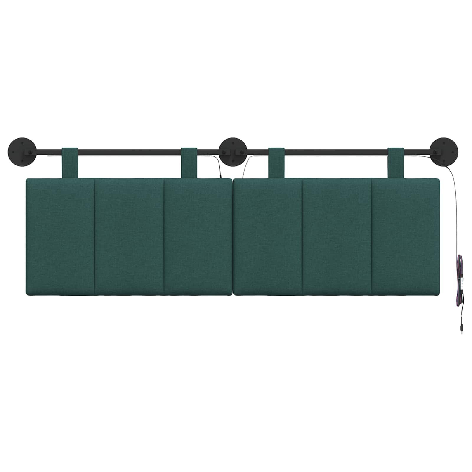Hangend hoofdbord Met LED-verlichting Donkergroen Stof