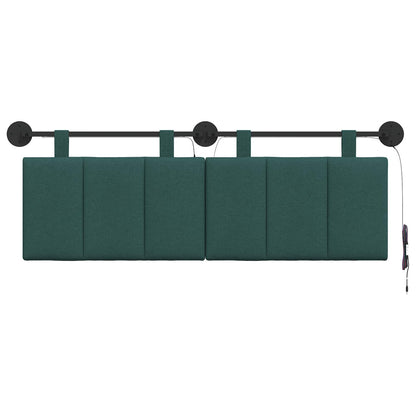 Hangend hoofdbord Met LED-verlichting Donkergroen Stof