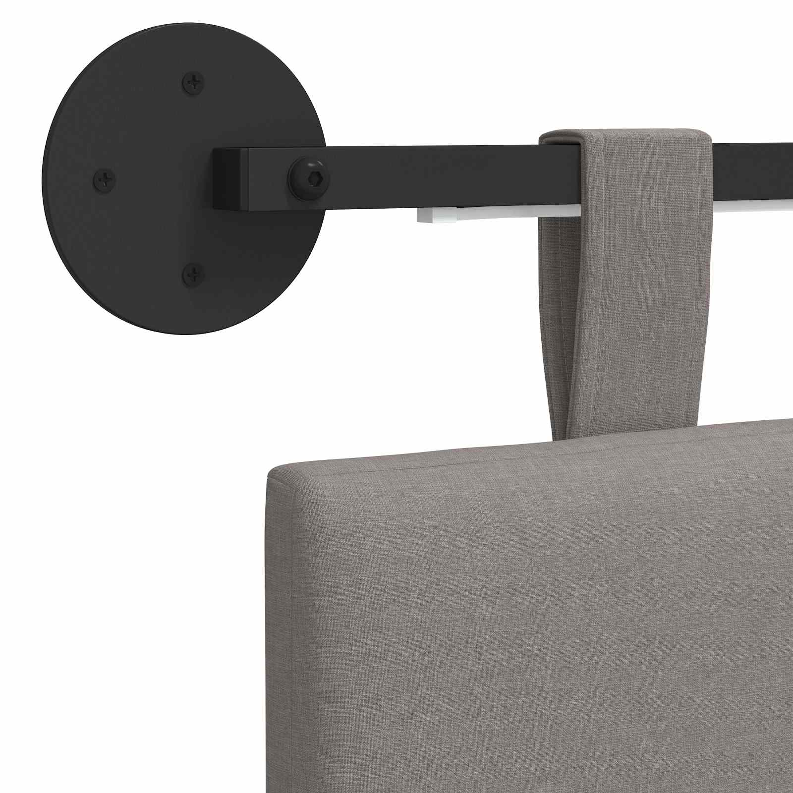 Hangend hoofdbord Met LED-verlichting Taupe Stof