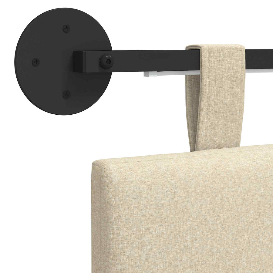 Hangend hoofdbord Met LED-verlichting Crèmekleurig Stof