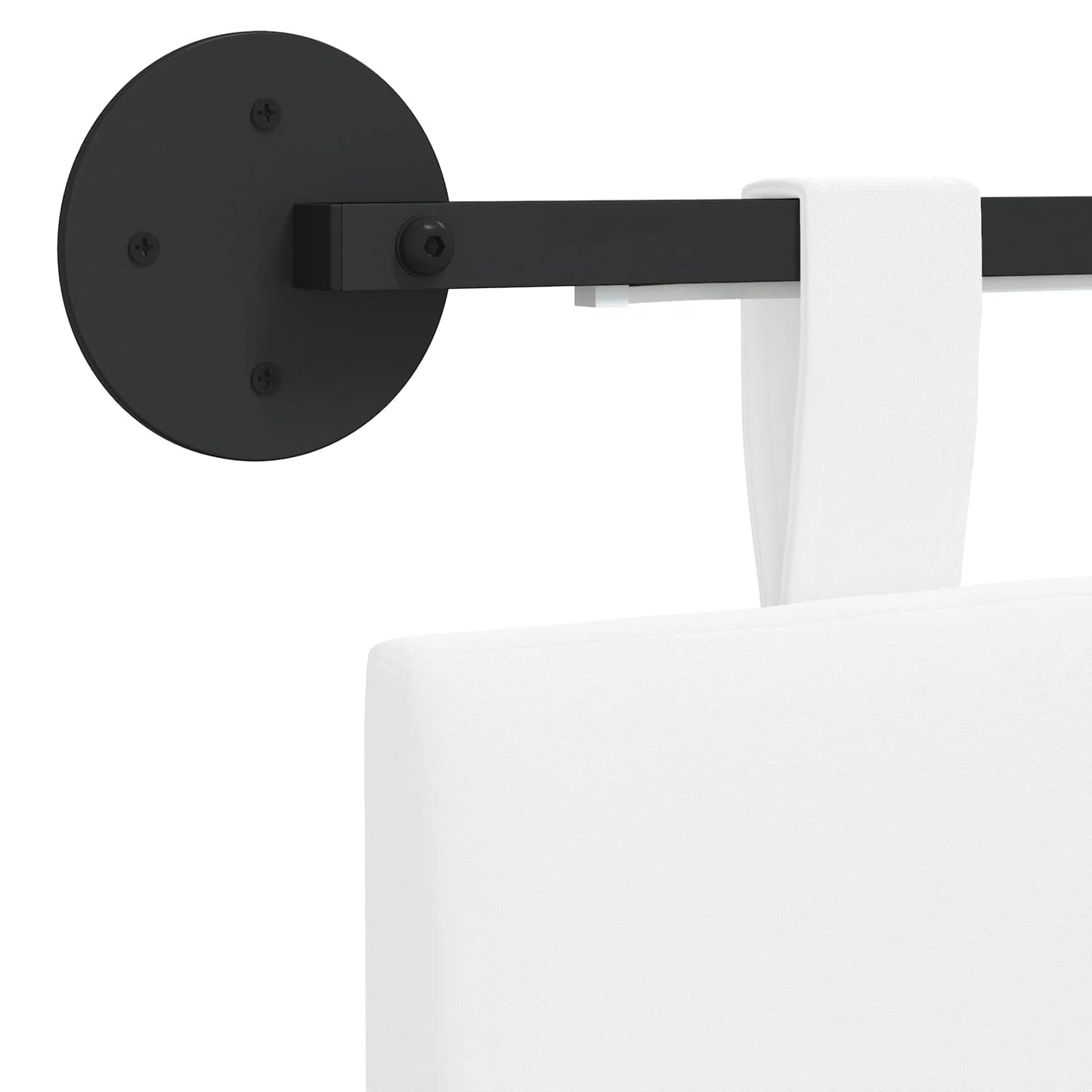 Hangend hoofdbord Met LED-verlichting Wit Stof