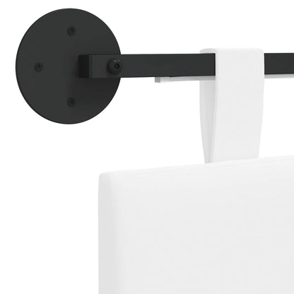 Hangend hoofdbord Met LED-verlichting Wit Stof