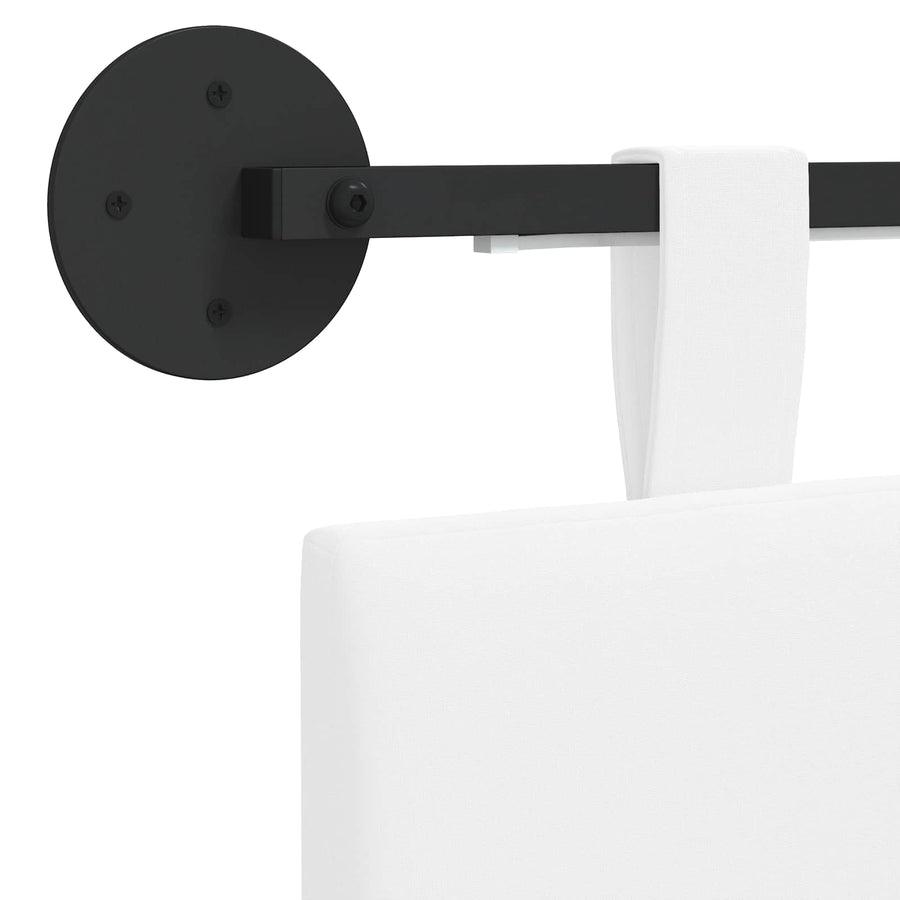 Hangend hoofdbord Met LED-verlichting Wit Stof