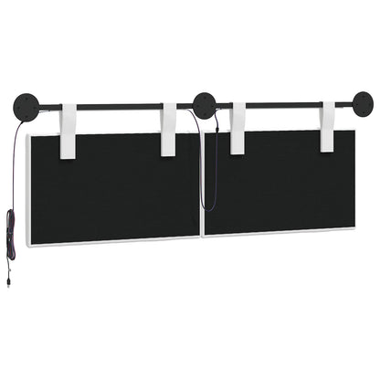 Hangend hoofdbord Met LED-verlichting Wit Stof
