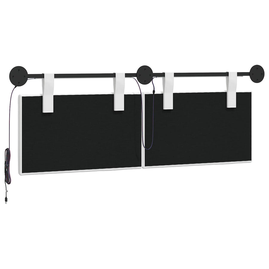 Hangend hoofdbord Met LED-verlichting Wit Stof