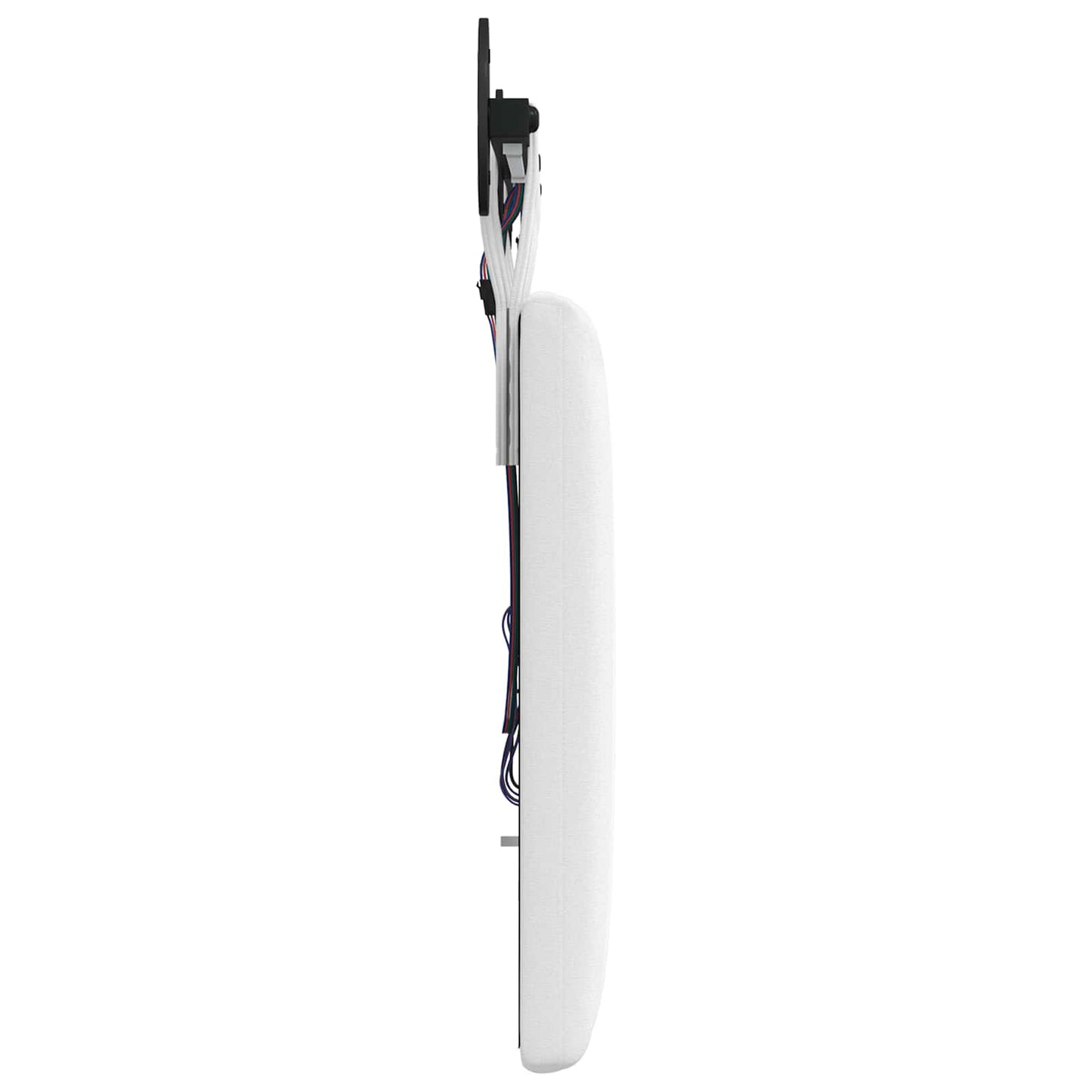 Hangend hoofdbord Met LED-verlichting Wit Stof