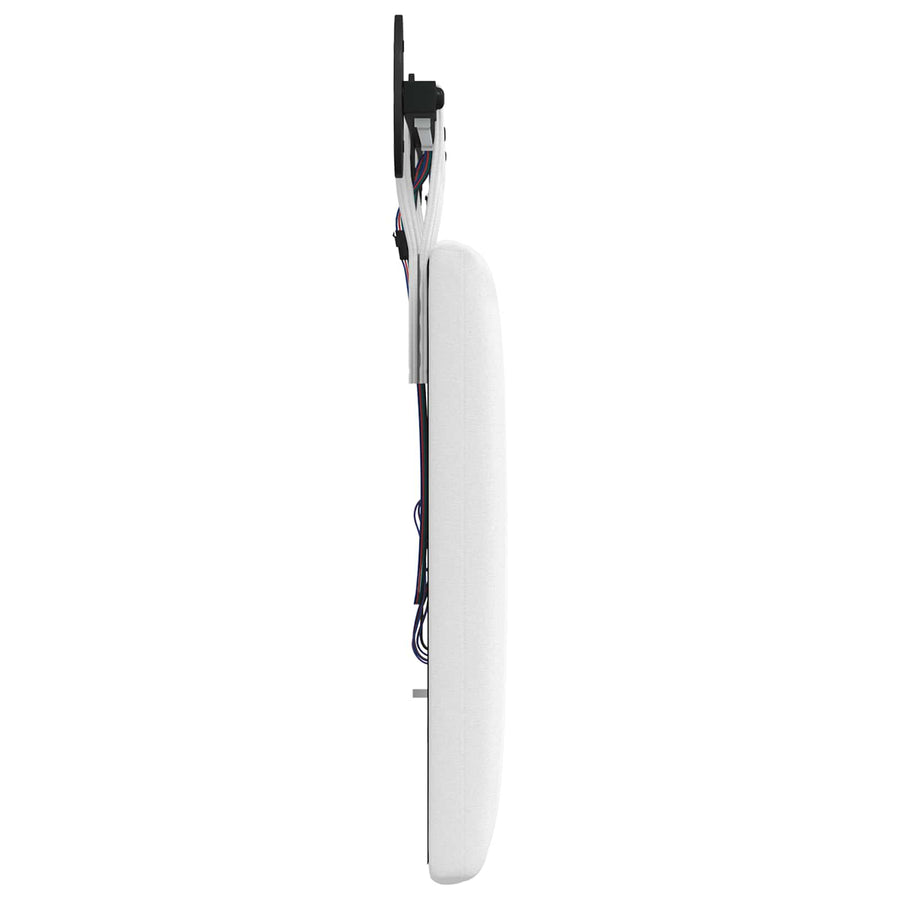 Hangend hoofdbord Met LED-verlichting Wit Stof