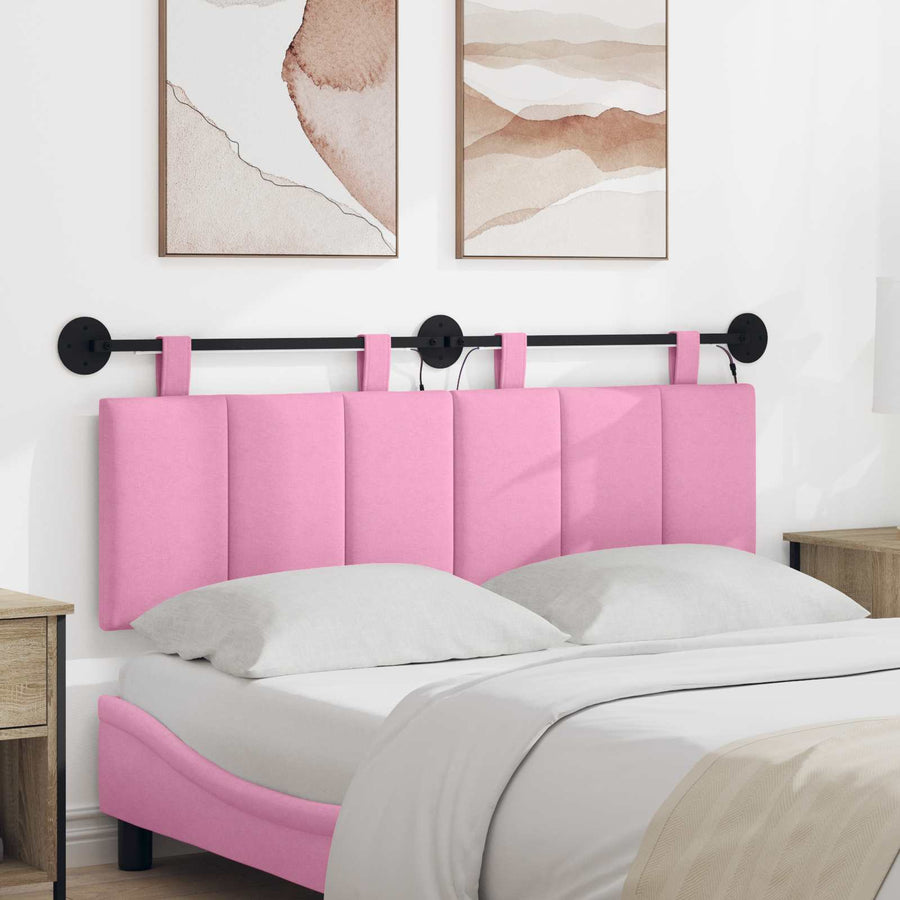 Hangend hoofdbord Met LED-verlichting Roze Stof