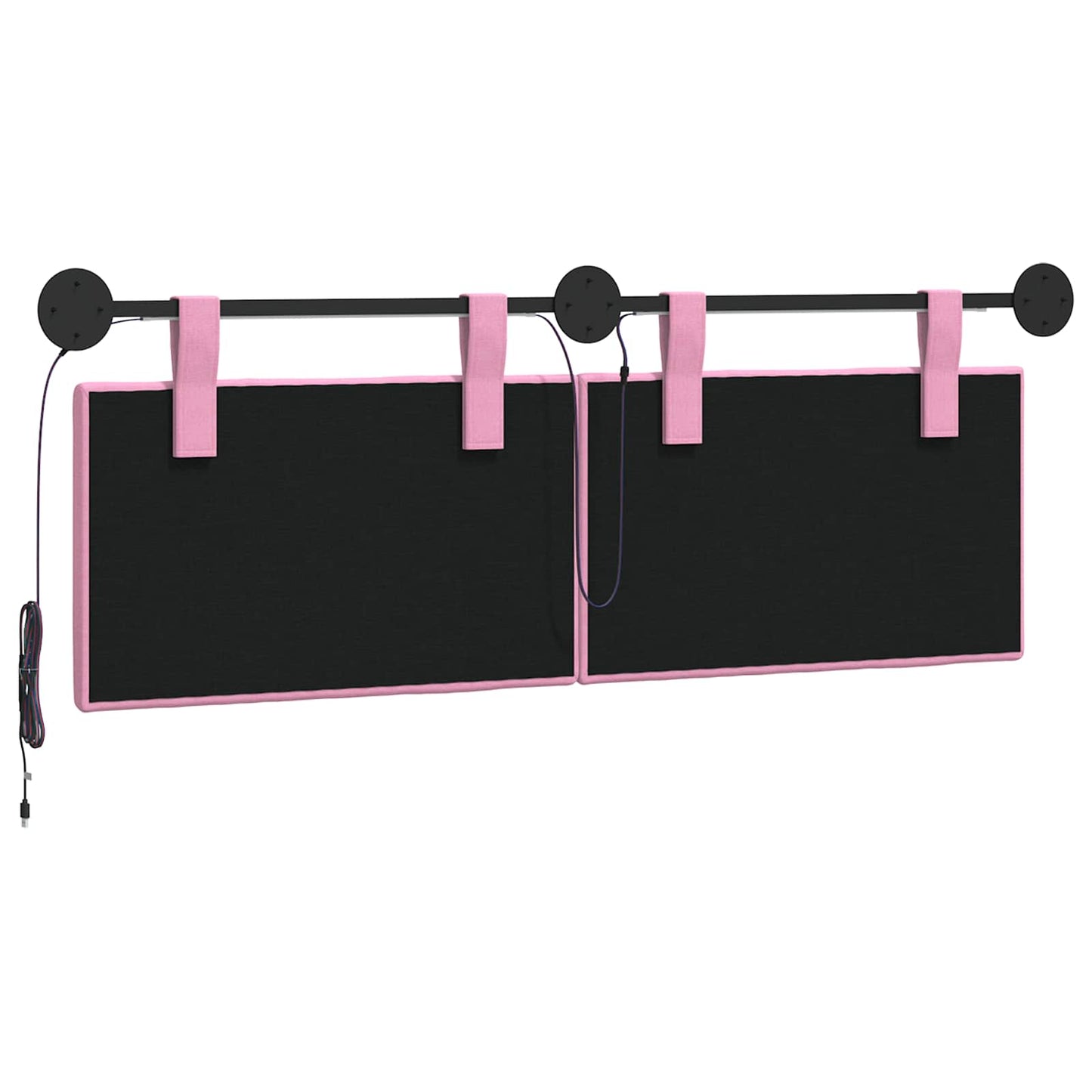 Hangend hoofdbord Met LED-verlichting Roze Stof