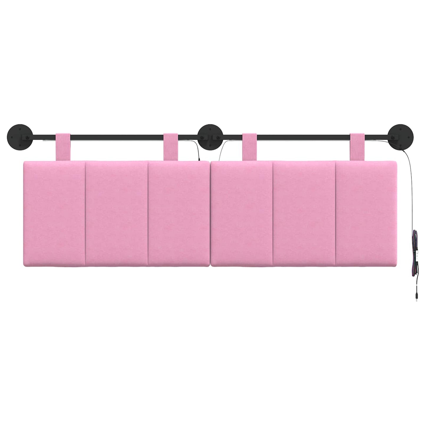 Hangend hoofdbord Met LED-verlichting Roze Stof