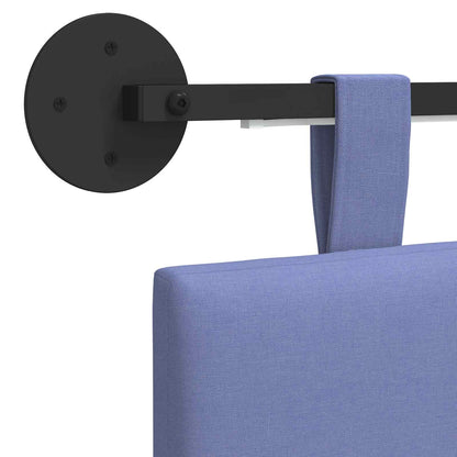 Hangend hoofdbord Met LED-verlichting Jeans Blauw Stof