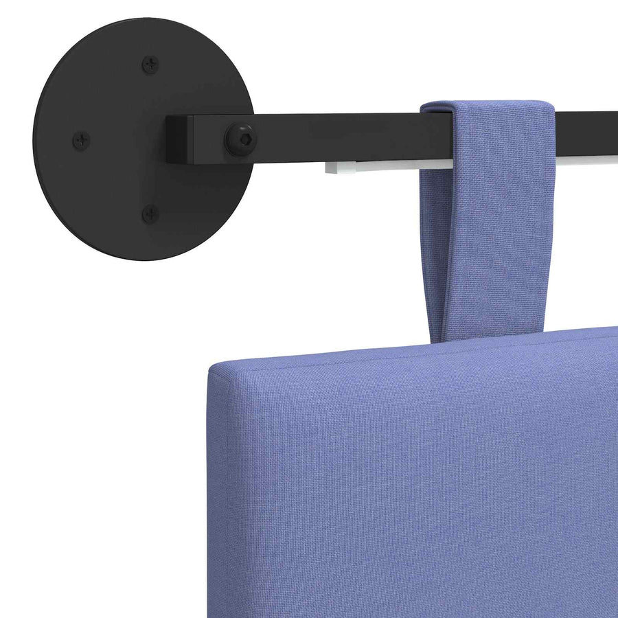 Hangend hoofdbord Met LED-verlichting Jeans Blauw Stof