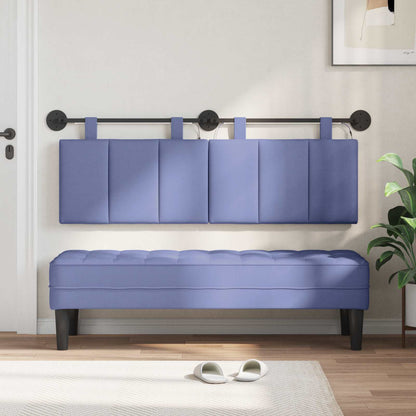 Hangend hoofdbord Met LED-verlichting Jeans Blauw Stof