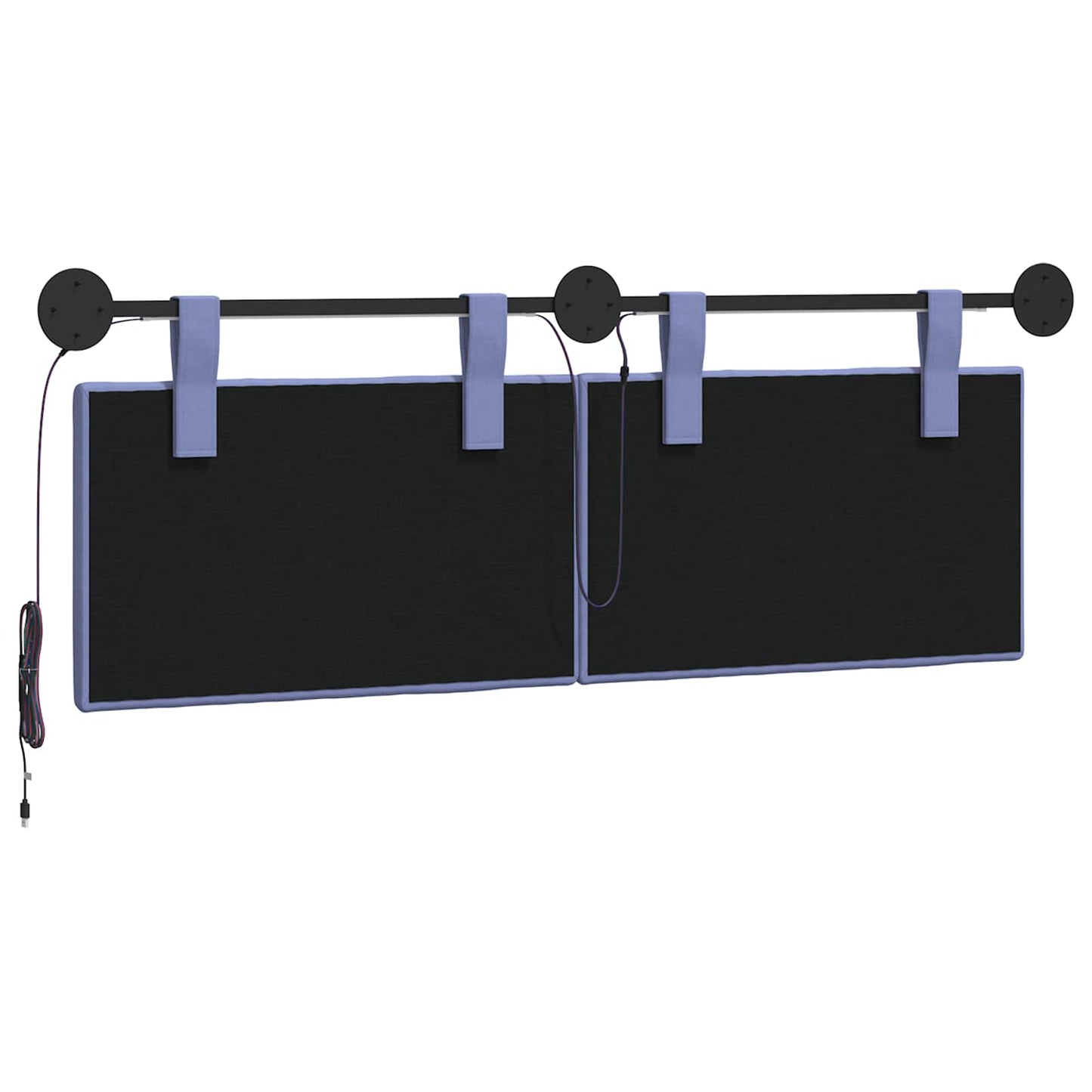 Hangend hoofdbord Met LED-verlichting Jeans Blauw Stof