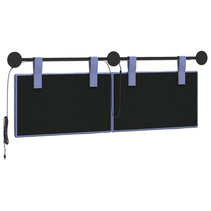 Hangend hoofdbord Met LED-verlichting Jeans Blauw Stof