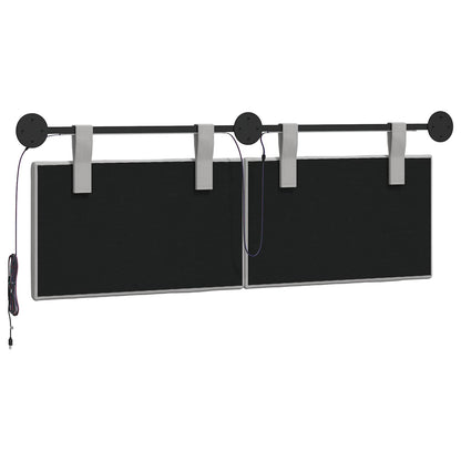 Hangend hoofdbord Met LED-verlichting Wolkengrijs Stof