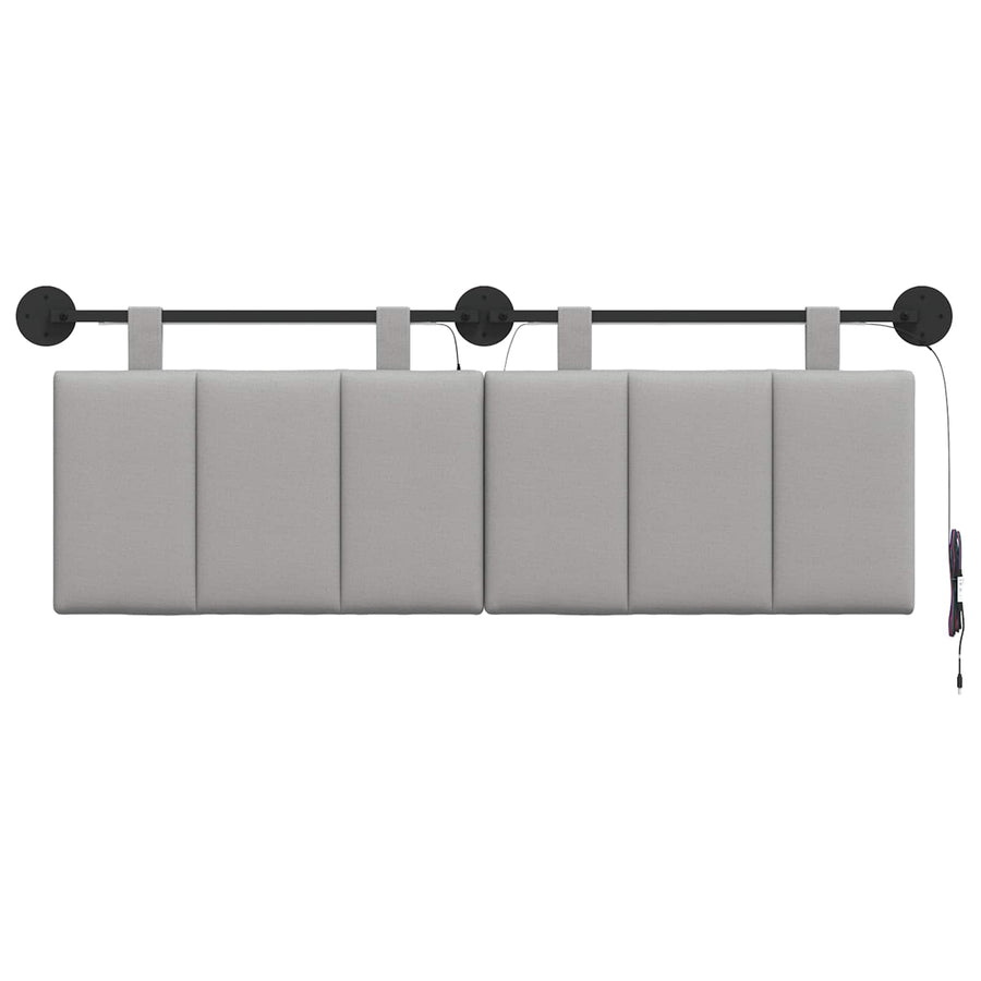 Hangend hoofdbord Met LED-verlichting Wolkengrijs Stof