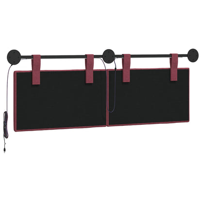 Hangend hoofdbord Met LED-verlichting Wijnrood Stof