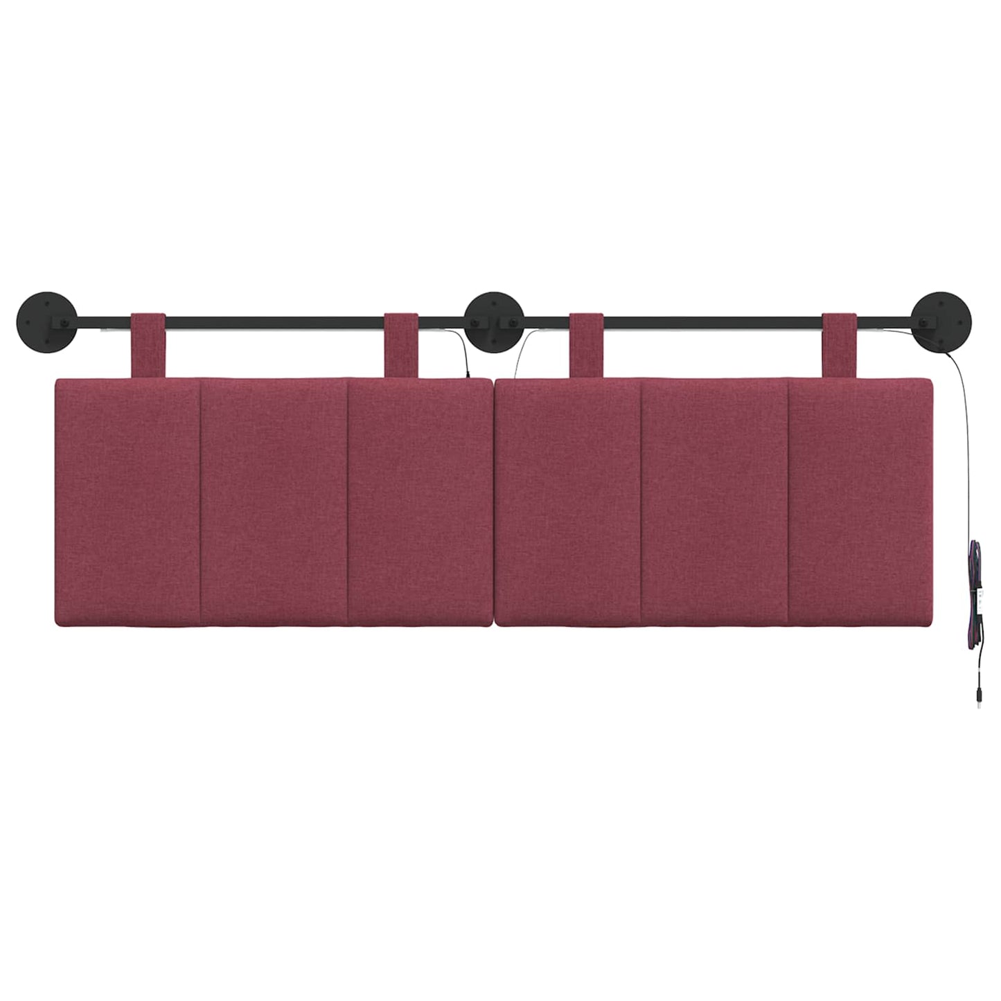 Hangend hoofdbord Met LED-verlichting Wijnrood Stof